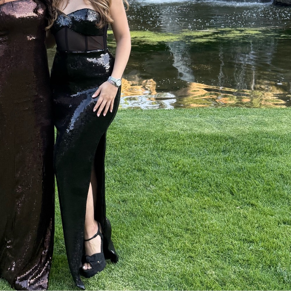 BCBGeneration Black Strapless Maxi Dress